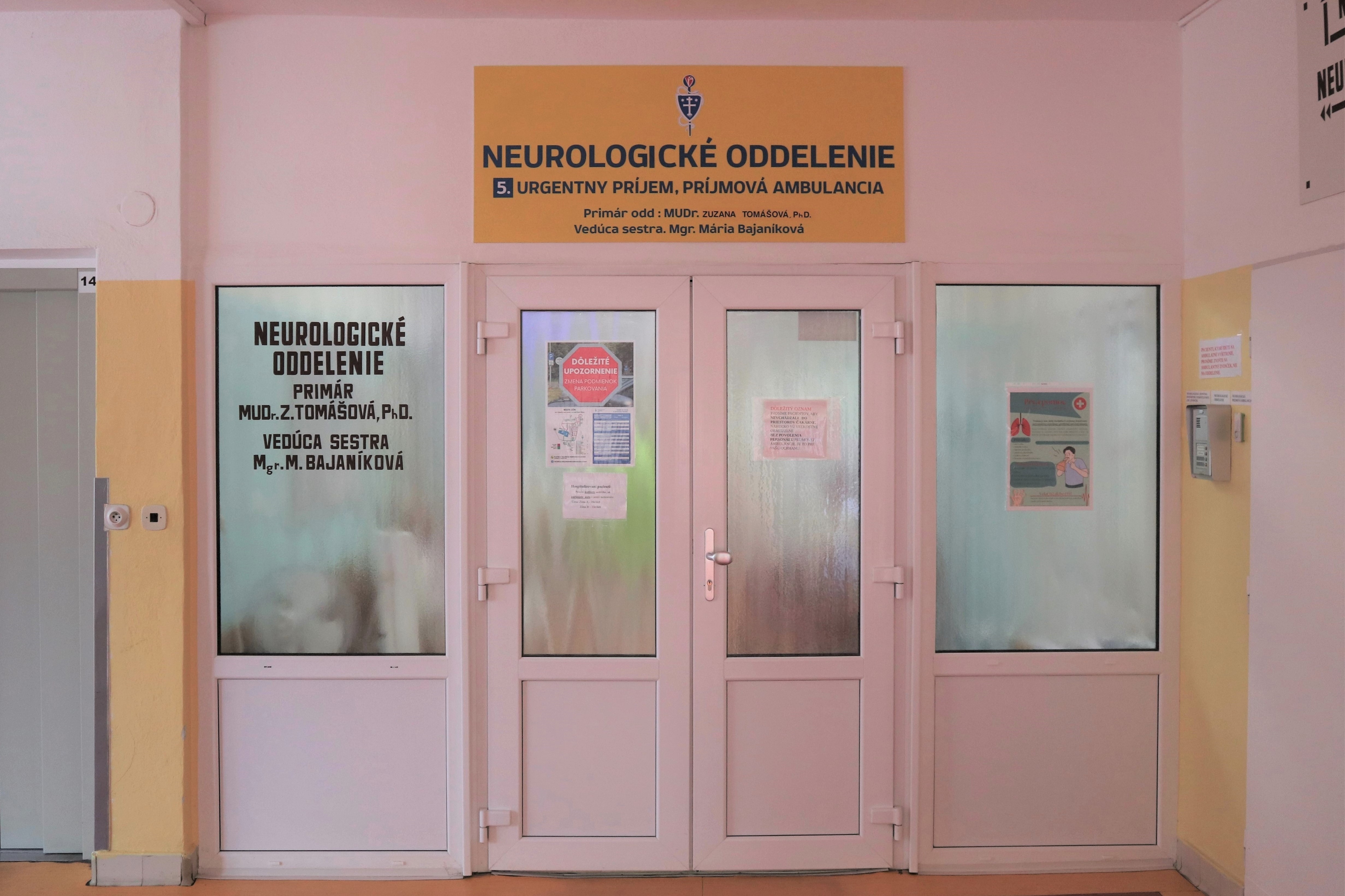 Neurologická príjmová ambulancia a neurologická JIS dočasne presťahované